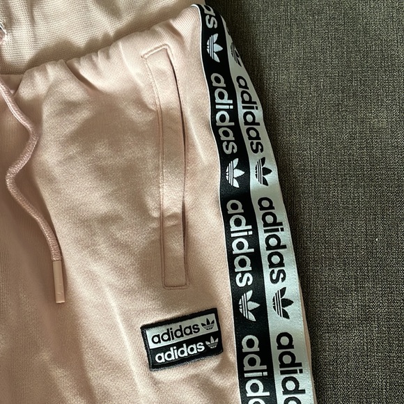 Adidas Light Pink Cuffed Joggers - Picture 6 of 9